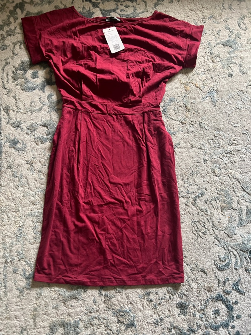 Women's Midi Sheath Dress in Wine Red - Classic Work-to-Weekend Style